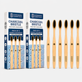 Bamboo Toothbrush, Extra Soft, Pack of 6 | Charcoal Activated Bristles
