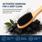 Bamboo Toothbrush, Extra Soft, Pack of 6 | Charcoal Activated Bristles