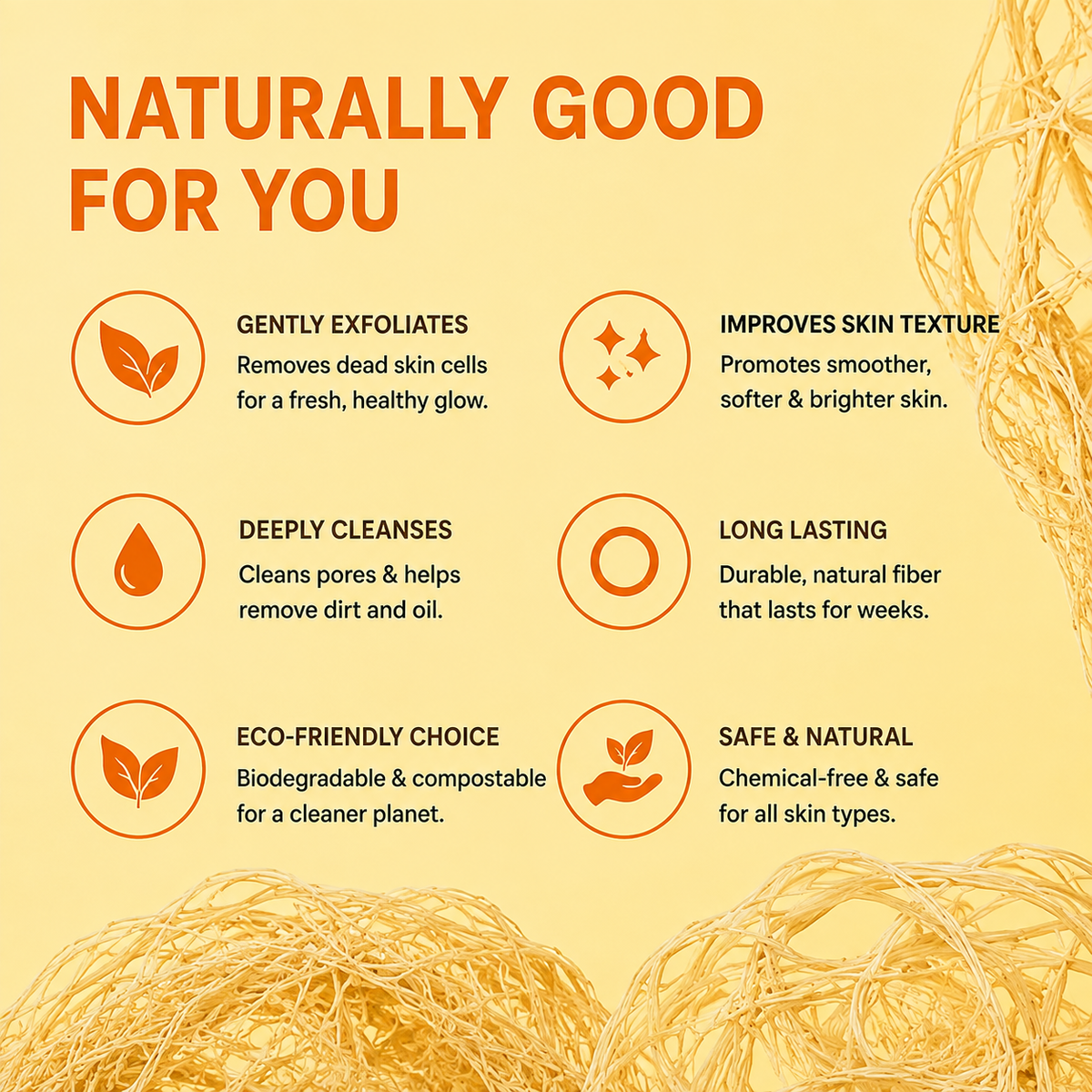 Sun Dried Loofah - Twin Pack