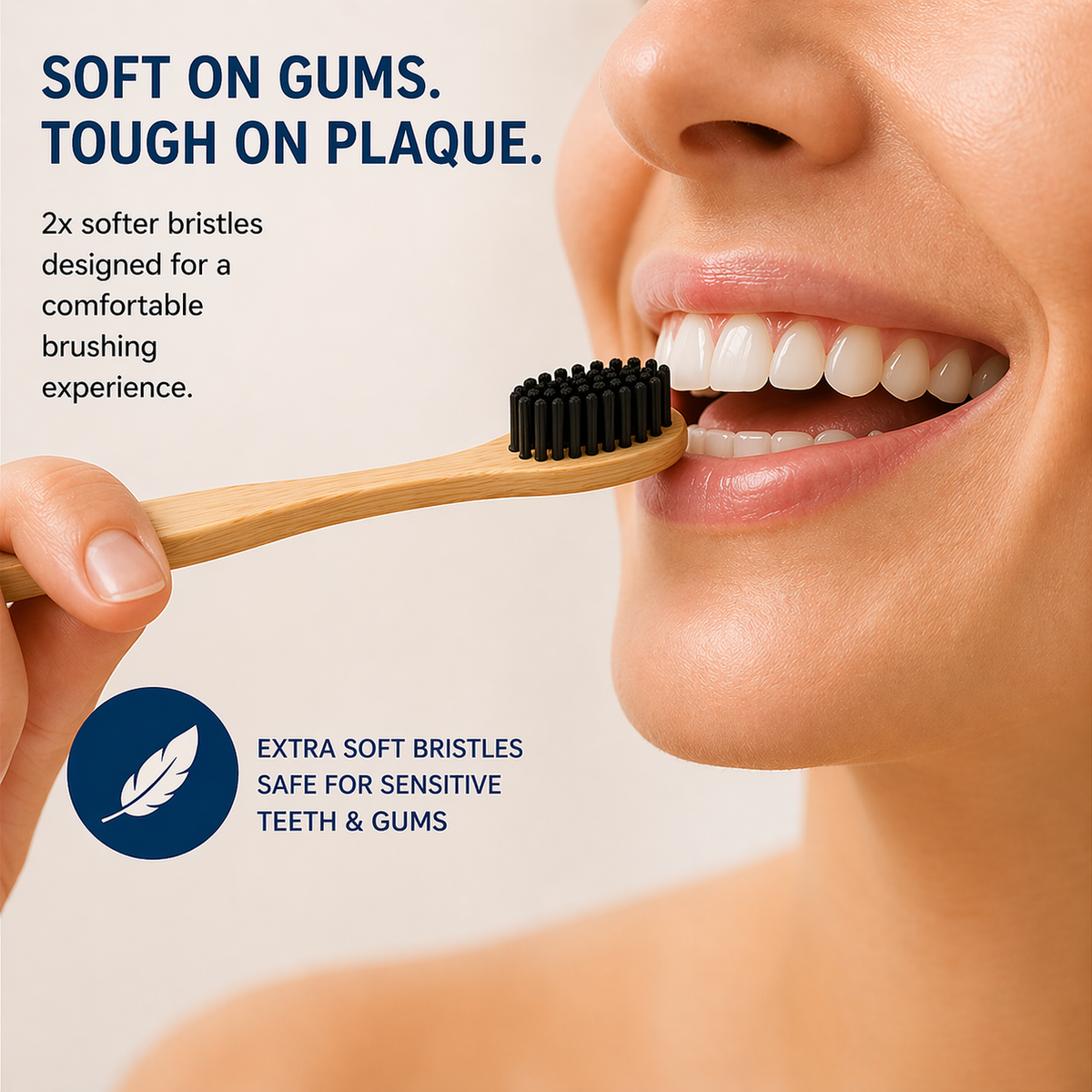 Bamboo Toothbrush, Extra Soft, Pack of 6 | Charcoal Activated Bristles