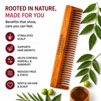 Dual Bristle – Lilly Neem Comb (Rosemary Oil treated)