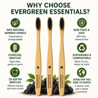 Bamboo Toothbrush, Extra Soft, Pack of 6 | Charcoal Activated Bristles
