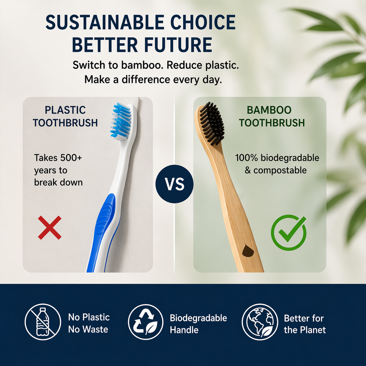 Bamboo Toothbrush, Extra Soft, Pack of 6 | Charcoal Activated Bristles