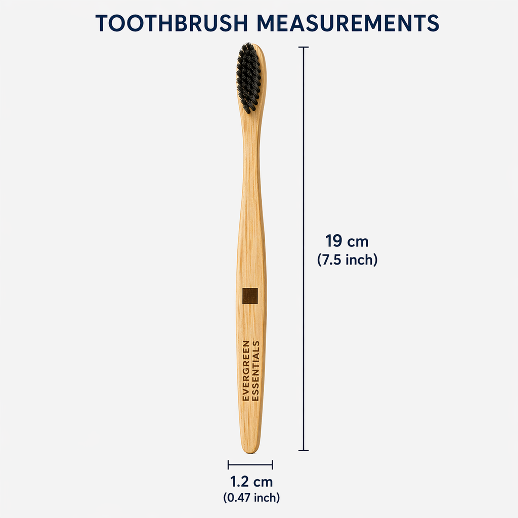Bamboo Toothbrush, Extra Soft, Pack of 6 | Charcoal Activated Bristles