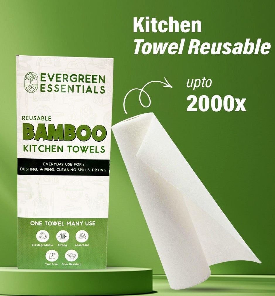 Reusable Bamboo Kitchen Towel – 20 Sheets